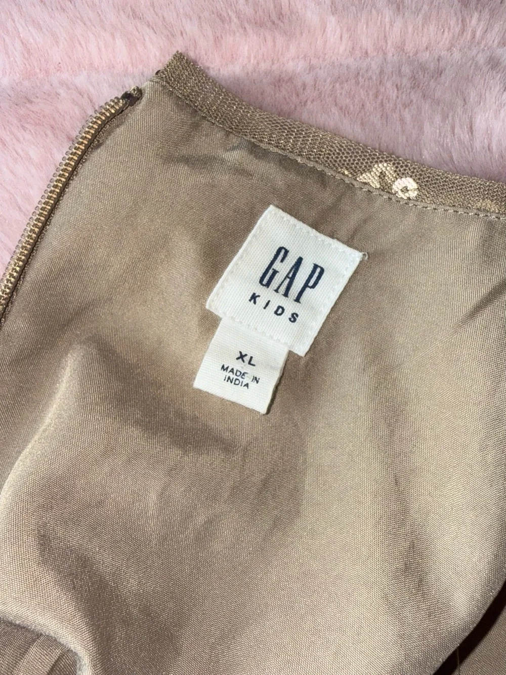 GAP Kids Gold Sequin Lined Trim Dress
